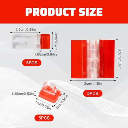 5 Set Acrylic Hinges and Self-Adhesive Latch Buckles Kit, Clear Plastic Hinges for Glass, Furniture, Display Stand, Crafts, Aquariums, Cabinets, DIY Clear Containers