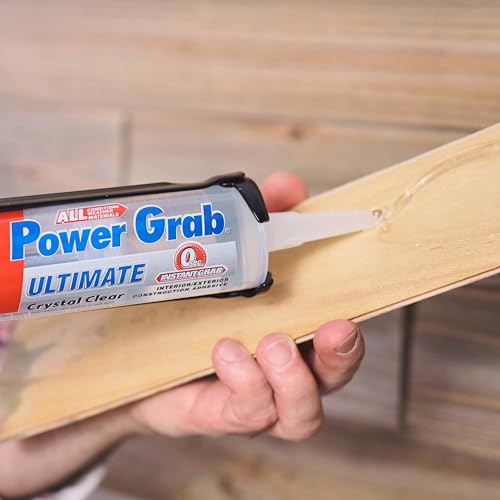 Loctite Power Grab Ultimate Crystal Clear Construction Adhesive, 9 fl oz Cartridge, 1 Pack - Versatile Construction Glue for Cement, Tile, Wall & More - size: 1 Pack