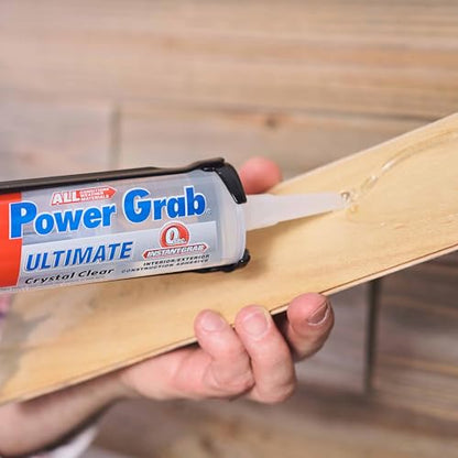 Loctite Power Grab Ultimate Crystal Clear Construction Adhesive, 9 fl oz Cartridge, 1 Pack - Versatile Construction Glue for Cement, Tile, Wall & More - size: 1 Pack