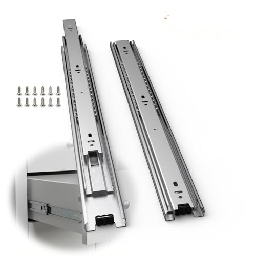 1 Pairs Full Extension Drawer Slides, 10 Inch Heavy Duty Drawer Runners, Anti-Rust & Long-Lasting Side Mount Dresser Cabinet Rails, 1.77 Inch Width Slides for Kitchen Cabinet, 100LB(45kg) Capacity - size: 10inch