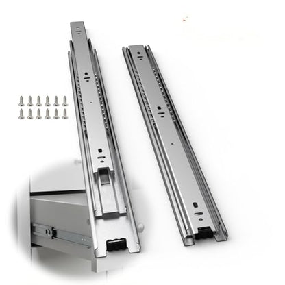 1 Pairs Full Extension Drawer Slides, 16 Inch Heavy Duty Drawer Runners, Side Mount Dresser Cabinet Rails, 1.77 Inch Width Slides for Kitchen Cabinet, 100LB(45kg) Capacity, Anti-Rust & Long-Lasting - size: 16inch