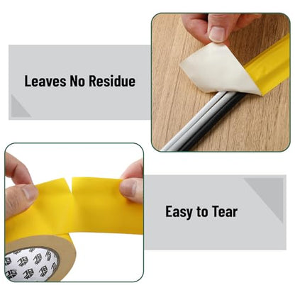 Bates- Yellow Gaffers Tape 2 Inch x 23 Yards, Yellow Gaffer Tape 2 inch, Polyethylene-Coated Cloth, Non-Reflective, No Residue - color: Yellow, size: 2 Inch x 23 Yards