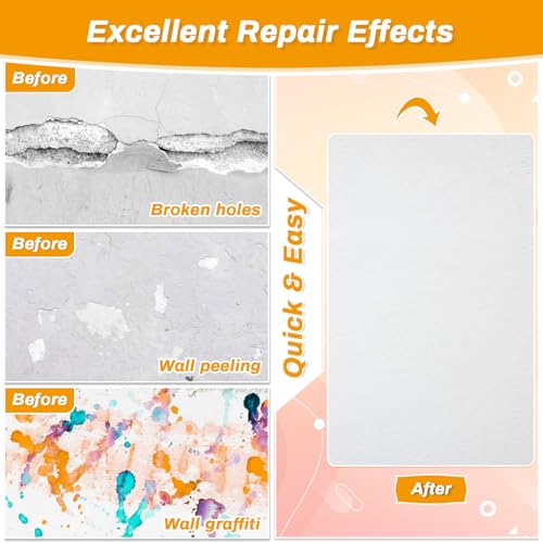 Drywall Repair Kit, Wall Surface Hole Patch Repair Kits with 12OZ White Putty Hole Filler, Fix Wall Surface and Creak Damage with Scraper, Sanding Pad Fill Quick and Easy Solution - color: 12OZ White Wall Repair Putty Patch Kit