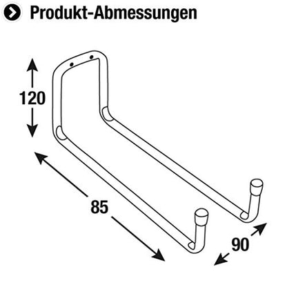 CONNEX DY222024 Wallhook 120x70x90 zinc pl 18kg, Silver, red, 120 x 90 x 85 mm (40 kg)