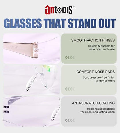 AnTools 6-Pack Kids Safety Glasses, ANSI Z87.1 & EN166 Certified Youth Protective Eyewear, Anti-Fog UV Protection, Scratch-Resistant, Lightweight for School, DIY & Outdoor Activities, Multicolor