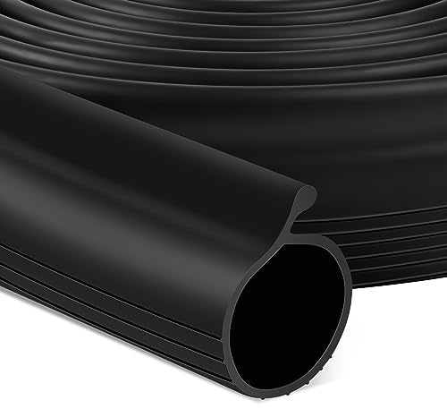 16.5 FT Garage Door Bottom Seal Rubber 0.19" P Bulb Bottom Garage Weather Stripping for Single Channel, Flexible Weatherproof Replacement Strip Seal Fits 16.5FT Wide, Black - color: Black-0.19" Small P Bulb, size: 16.5 Feet