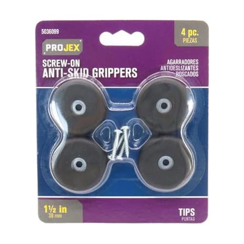 Projex Plastic Heavy Duty Anti-Skid Pad Black Round 1-1/2 in. W 4 pk