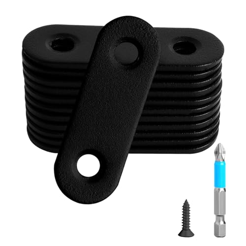 12 Pcs Mending Plate, 1.81 x 0.6 inch Stainless Steel Flat Plates with Holes, Straight Metal Mounting Braces Brackets Kit for Furniture, Wood Joint Connector (Black, 1.81 inch) - color: Black, size: 1.81 inch
