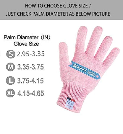 Cut Resistant Gloves, 1 Pairs of Food Grade Cut Resistant Gloves, Cutting Gloves for Kitchen, Oyster Shucking, Fish Fillet Processing, Carving Wood and Gardening(Small-Pink) - color: Pink, size: Small (Pack of 2)