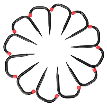 12 Pack Garage Storage J Hooks, 4.1Inches Heavy Duty Wall Mount Utility Hangers by Naikozmo Black and Red 5.6 x 4.1 x 0.5 inches