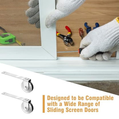 Lounsweer 4 Pcs 1 Inch Steel Sliding Screen Door Roller Springs Tension Rollers Replacements Durable Replacement Hardware for Smooth Sliding Operation Fits Standard Screen Door Systems(Bent) - style: Bent