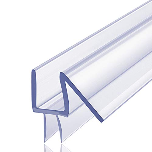 Butecare Premium Frameless Shower Door Bottom Seal Strip for Glass Doors - Shower Door Seal Sweep (3/8” x 39”, Clear Vinyl) - size: 3/8” x 39”