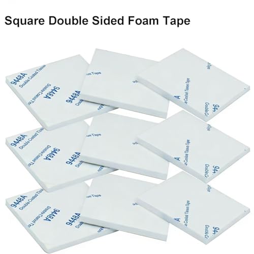 200Pcs Square Double Sided Foam Tape,27x27mm Strong Adhesive Heavy Duty Mounting Stickers for Photo Albums, Hooks, Mirrors, Bookcases. - size: Square-200PCS