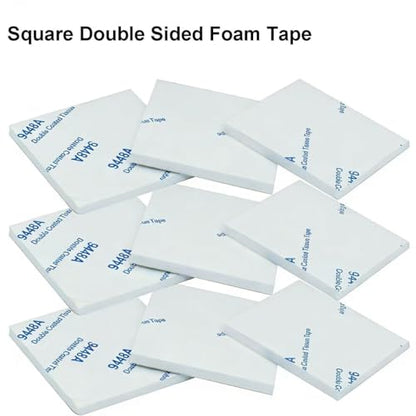 200Pcs Square Double Sided Foam Tape,27x27mm Strong Adhesive Heavy Duty Mounting Stickers for Photo Albums, Hooks, Mirrors, Bookcases. - size: Square-200PCS
