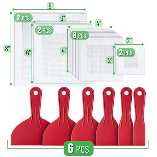 Bates- Drywall Repair Kit, 20 pcs, 2/4/6/8 Inch, Dry Wall Patch Kits, Plaster Wall Repair Patch Kit, Wall Patch Repair Kit, Drywall Hole Patch, Wall Hole Repair Kit, Drywall Patch Hole - size: 20 pcs, 2", 4", 6", 8"