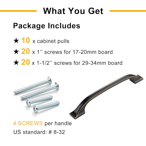 10 Pack Oil Rubbed Bronze Cabinet Pulls 3 Inch Brushed Bronze Cabinet Handles Bronze Hardware for Kitchen Cabinets 8222 Drawers Bedroom Dresser Bathroom Vanity Cupboard - color: Oil Rubbed Bronze, size: 3 Inches, style: 10 Pack Arch Pull