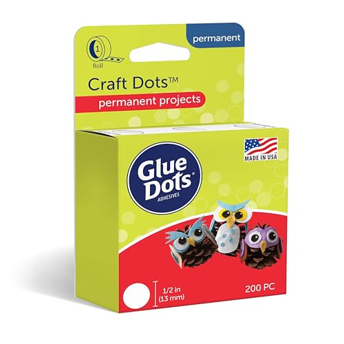 Glue Dots, Craft Dots, Double-Sided, 1/2", .5 Inch, 200 Dots, DIY Craft Glue Tape, Sticky Adhesive Glue Points, Liquid Hot Glue Alternative, Clear - style: Craft Dots Roll