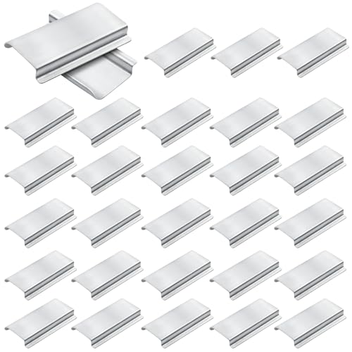 Universal Aluminum Window Screen Pull Tabs Replacement, 30-Pack Durable UV-Resistant Breakage-Proof Flat Groove (C-Shaped) Clip Tabs - Better Than Plastic