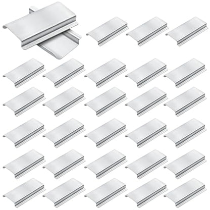 Universal Aluminum Window Screen Pull Tabs Replacement, 30-Pack Durable UV-Resistant Breakage-Proof Flat Groove (C-Shaped) Clip Tabs - Better Than Plastic