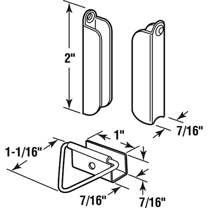 Prime-Line L 5770 Mill Finish, Screen Hanger and Latch (1 Set), Aluminum (Pack of 2) - size: 1 Count (Pack of 2)