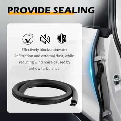 2PCS 2.62FT B Pillar Sealing Strip,Upgraded Rubber Car Door Seal Strip B Pillar with U-Shaped Fixing Steel Strips,Dust-Proof & Noise-Reducing Car Door Weather Stripping