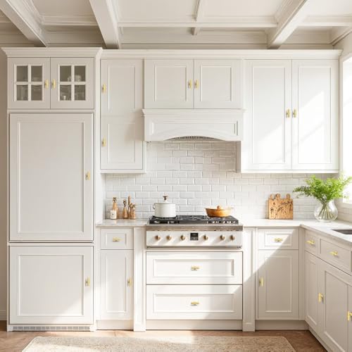 5Pack Single Hole Brushed Brass Cabinet Knobs T Shaped Dold Kitchen Cabinet Knobs Hardware Pull Knob for Cabinets and Drawers 50mm Total Length - color: Brushed Brass, size: Single Hole-2inch Length