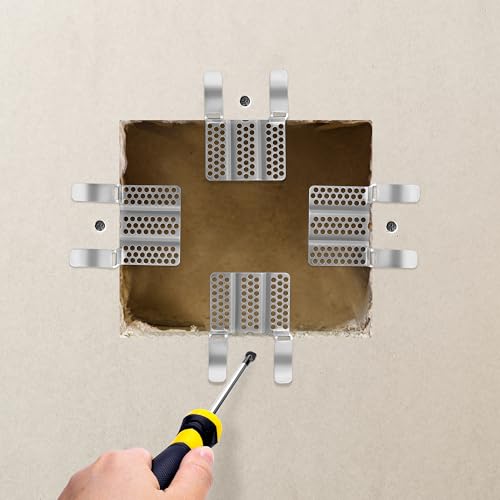 moonoom 32 Pack Drywall Repair Clips, 1/2 inch Drywall Fastener Clip with 64 Screws, Stainless Steel Wall Patch Clips for Damaged Walls Repairing - color: 32 Pcs