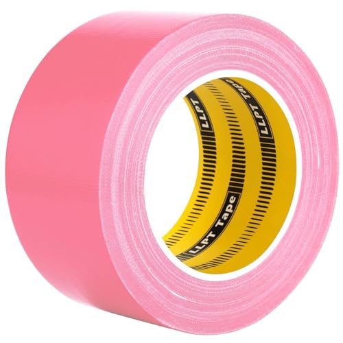 LLPT Duct Tape Premium Grade 2.36 Inches x 108 Feet x 11 Mil Easy Tear Residue Free Strong Adhesive Color Pink (DT251) - color: Pink