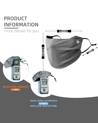 Summer UV Face Mask Breathable Washable Sun Protection Face Shield for Cycling Running Riding Hiking - color: 2 Black+ 2 Dark Grey