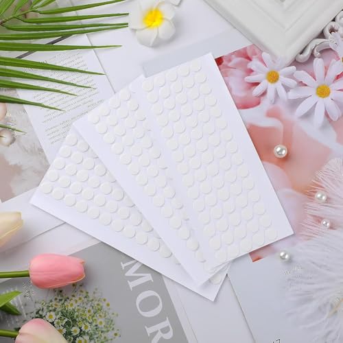 JANYUN Double Sided Sticky Dots Stickers Removable Round Putty Clear Sticky Tack No Trace Sticky Putty Waterproof Small Stickers for Festival Decoration (10mm, Clear, 280) - size: 10mm Round 280pcs