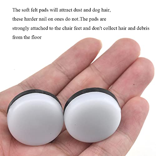 15pcs Nail on Furniture Glides 1.1 Inch (28mm) Diameter Double Thick Nylon White Chair Leg Floor Protectors Furniture Sliders Pads Table Foot Gliders for Hardwood Carpet and Tile Floors - size: 1.1 Inch (28mm)-White-15P