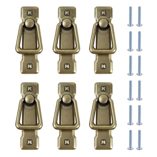 MY MIRONEY 6 Pack Vintage Cabinet Handles, Antique Bronze Bail Drawer Pulls, Zinc Alloy Hardware Knobs with Screws for Kitchen, Dresser, Cabinet - style: Type G; Antique Bronze; 6PCS