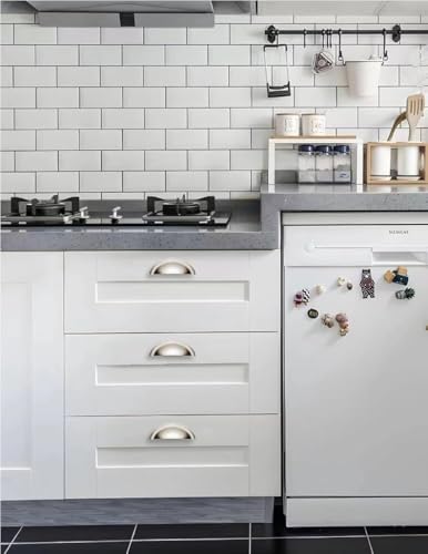 khtumeware 10 Pack 2-1/2" Drawer Pulls Polished Nickel Cabinet Cup Pulls Kitchen Hardware Cabinet Handles Drawer Handles Knobs 2.5 inch Hole Center - color: Polished Nickel, size: 2-1/2"(64mm) Hole Center, style: 10-pack