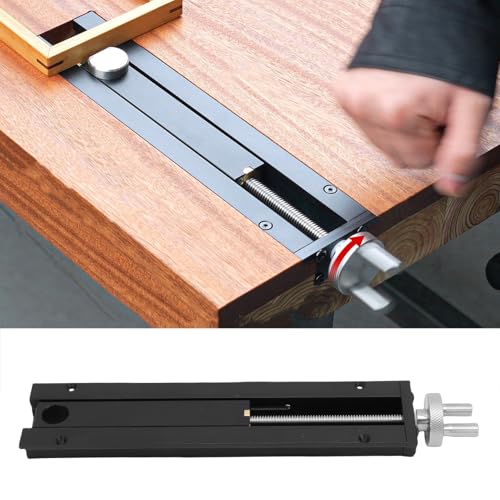 Woodworking Bench Tail Vise, Sturdy Aluminum Alloy with Stainless Steel Screw Rod 0-110mm Stroke 20mm Table Hole, with Crank Wheel for Drilling Metalworking Woodworking