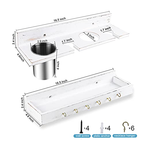 Hair Tool Organizer,Wall Mounted Hair Dryer and Styling tool Holder,Blow Dryer Holder,Organizer for Hot Tools, Curling Iron,Hair Straightener(White)