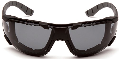 Pyramex Endeavor Plus Safety Glass Black/Gray Frame With Foam Padding Clear H2MAX Anti-fog Lens - color: Gray H2max Anti-fog Lens/ Black-gray Frame, style: Foam Padded
