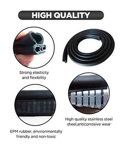 Rubber Edge Trim,Car Weather Striping,Door Rubber Seal Strip Trim Seal,Automotive Weather Stripping Edge Guard for Cars, Boats, RVs, Trucks, and Home Applications (30FT) - size: 30 Feet