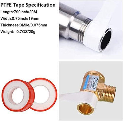 GCQ Teflon Tape, Thread Seal Tapes, PTFE Thread Seal Tape for Plumbers Sealant Tape for Leak Water Pipe Thread 3/4 inch x 790inch (10 Pack/White) - size: 3/4-790inch(10 Pack)