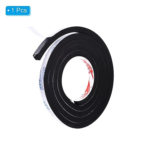 PATIKIL 2m/6.6ft Sealing Foam Tape, 12mm Wide 10mm Thick Single Sided Weather Stripping Door Seal Strip for Window Door Insulation, Black - size: 2mx12mmx10mm