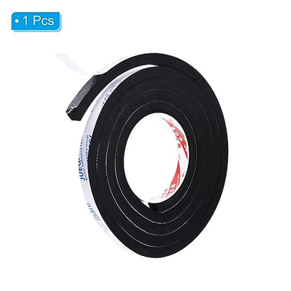 PATIKIL 2m/6.6ft Sealing Foam Tape, 12mm Wide 10mm Thick Single Sided Weather Stripping Door Seal Strip for Window Door Insulation, Black - size: 2mx12mmx10mm