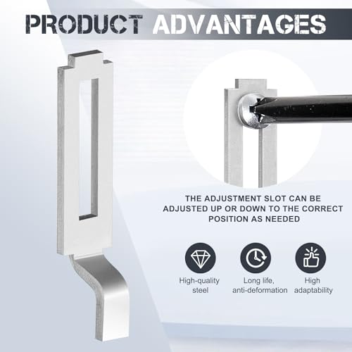 Tandefio 6 Pcs A 148 Sliding Screen Door Latch Strikes Adjustable 1/4" Hook Projection, Steel Sliding Door Strike Plate Keeper Replacement with Mounting Screws for Patio Window Pet Proof Fit Fixings