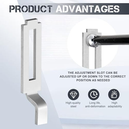 Tandefio 6 Pcs A 148 Sliding Screen Door Latch Strikes Adjustable 1/4" Hook Projection, Steel Sliding Door Strike Plate Keeper Replacement with Mounting Screws for Patio Window Pet Proof Fit Fixings