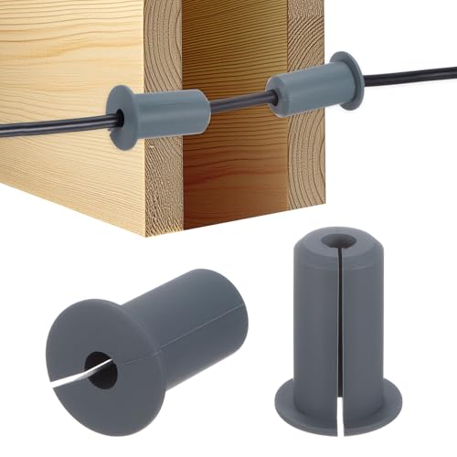 M METERXITY 2-Pack Cable Routing Kit, for 3/4 Inch Wall Hole Silicone Feed Through Wall Grommet Cable Punch Grommet Wall Hole Cover Bushing for Ethernet Cable [38mm Length, Grey] - color: Grey, size: 3/4" x 1.5"