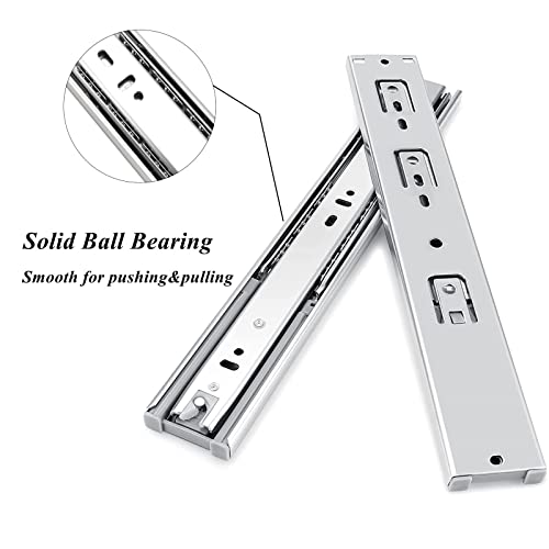 Gobrico 18-Inch Rear/Side Mount Soft Close Ball Bearing Drawer Slides with Brackets, Full Extension Heavy Duty Drawer Slides and Glides, 10Pairs - size: 18 Inch