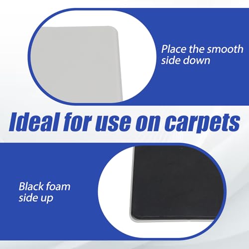 4 Pcs Furniture Sliders for Carpet, Square Carpet Furnitures Moving Pads, Heavy-Duty Furnitures Movers, Reusable Large Furniture Sliders, Floor Protectors for Carpets, Movers Easily and Safe (5 Inch)