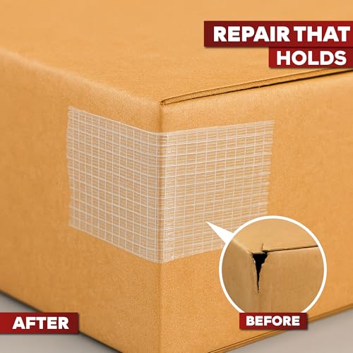 XFasten Clear Duct Tape, 2-Inches x 30 Yards, Easy to Tear Cotton Textile Tape for Commercial Use, Heavy-Duty Repair, Packing, and No Show Outdoor Repair- Residue-Free Hand Tearable Clear Duct Tape - color: Translucent with Fiberglass