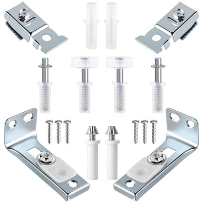 Bifold Door Hardware Repair Kit, 2 Pack Bifold Closet Door Hardware, Folding Door Hardware Include Top & Bottom Bracket, 3/8" Pivot, 7/8" Guides Wheel, for Folding Pocket Door Replacement