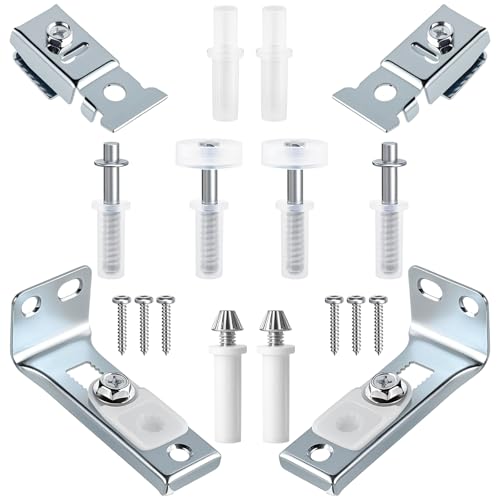 Bifold Door Hardware Repair Kit, 2 Pack Bifold Closet Door Hardware, Folding Door Hardware Include Top & Bottom Bracket, 3/8" Pivot, 7/8" Guides Wheel, for Folding Pocket Door Replacement