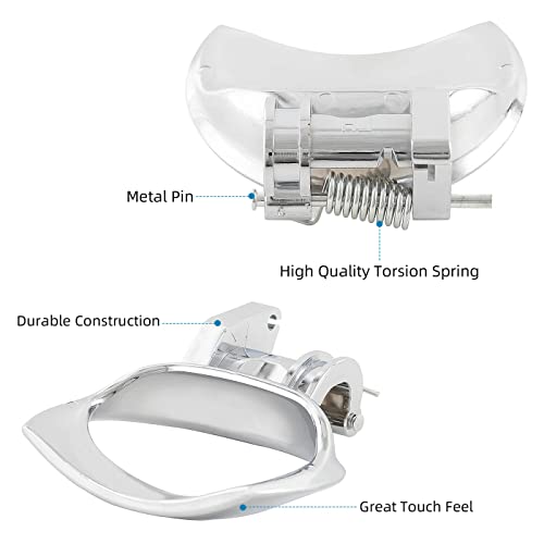 DEAL AUTO ELECTRIC PARTS Chrome Interior Door Handle, Front/Rear Passenger Right Side, with Metal Pin & Spring Replacement Kit, Compatible with 2006-2011 Chevy HHR, Replaces 19299613 20897806 - style: Right Front or Rear