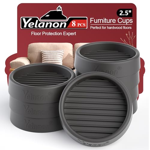 Yelanon 8pcs 2.5" Non Slip Furniture Pads for Hardwood Floors - Anti-Skid Grippers Rubber Feet Floor Protectors Stoppers to Prevent Sliding (Black) - color: 8pcs2.5"round Black
